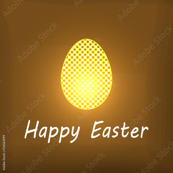 Fototapeta Vector illustration of a glowing egg on a colorful background Happy Easter
