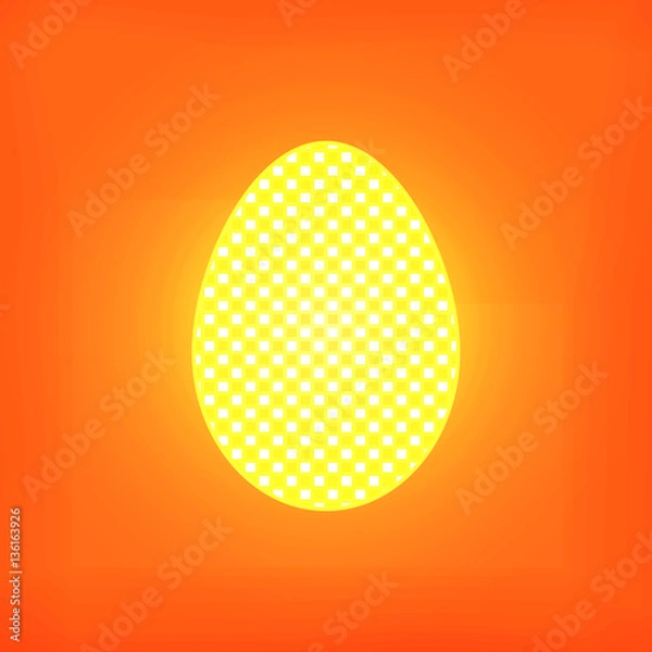 Fototapeta Vector illustration of a glowing egg on a colorful background Happy Easter