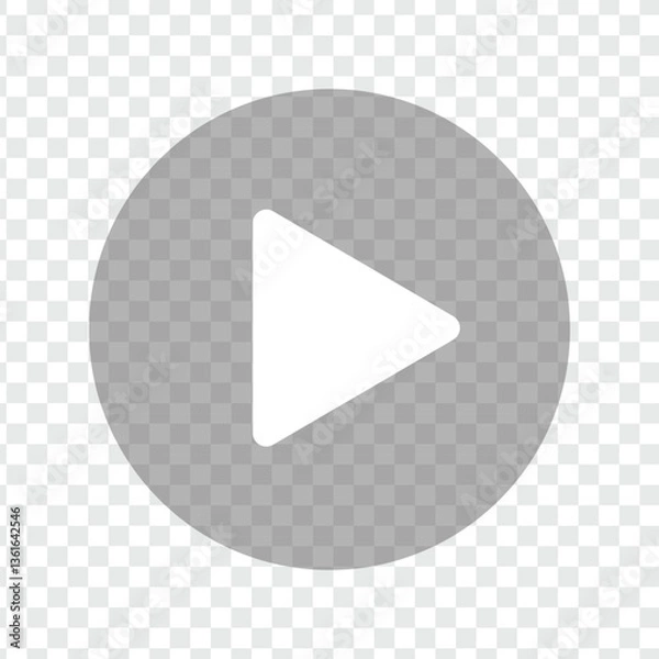 Obraz grey transparent play icon