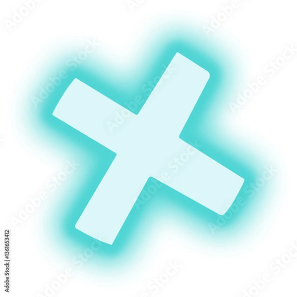 Obraz Neon Mathematics Symbol Icon