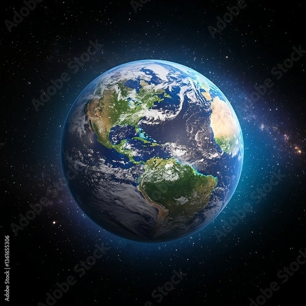 Obraz Earth from Space, Night View (4)