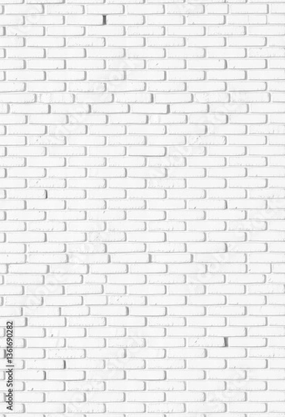 Fototapeta Clean white brick wall texture, perfect backdrop, rustic, interior