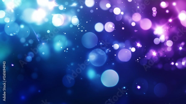 Obraz スピリチュアル空間幻想的なパープルとゴールドの宇宙星雲月夜ファンタジー