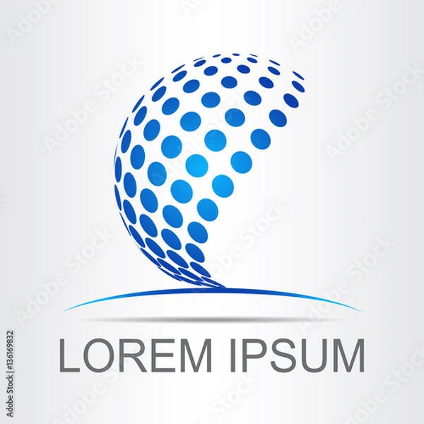 Obraz Logo stylized spherical surface with abstract shapes