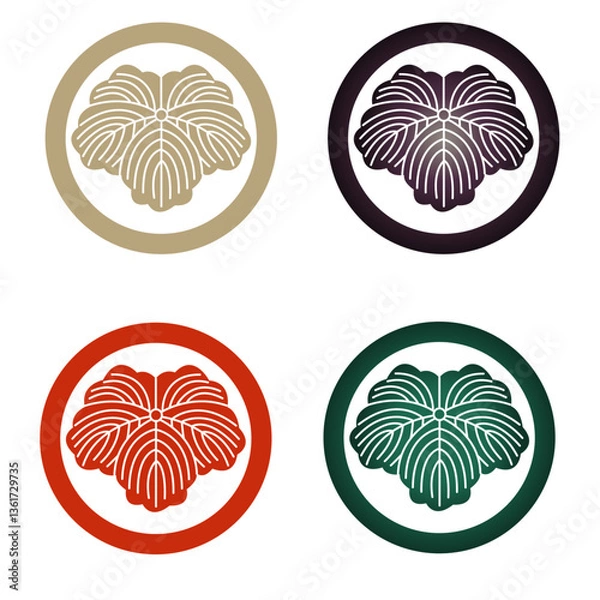 Obraz カラー家紋：丸に蔦（透過可）