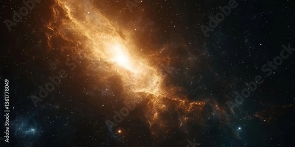 Fototapeta Cosmic galaxy abstract background with multicolored glowing stars