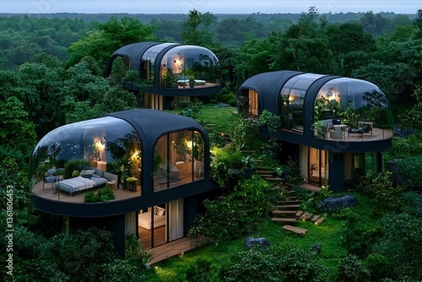 Obraz Eco-Pods in Lush Forest