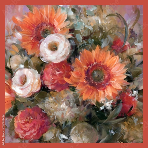 Fototapeta Shawl Scarf Pattern Graphic Design
