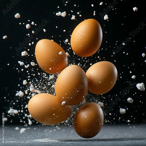 Obraz Eggs in Flour, Flying