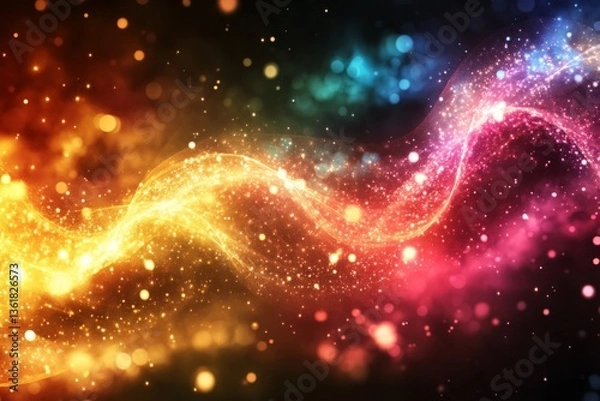 Fototapeta Vibrant abstract swirl of light and color creating a cosmic atmosphere in a digital artwork