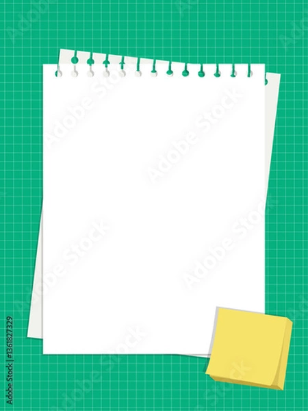 Obraz Background illustration. Torn note background illustration. Background vector illustration for school, students.