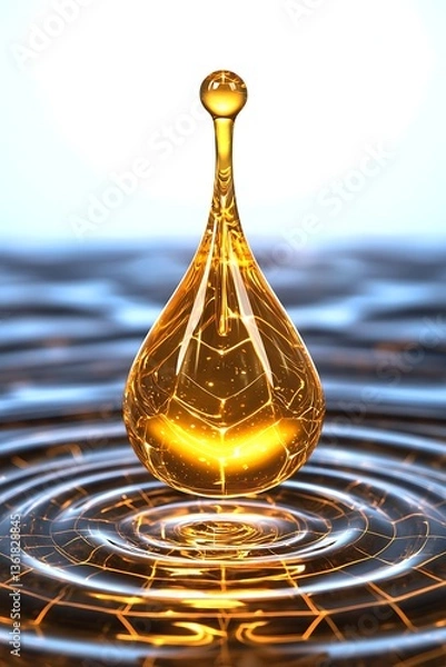Fototapeta Golden Drop on Water