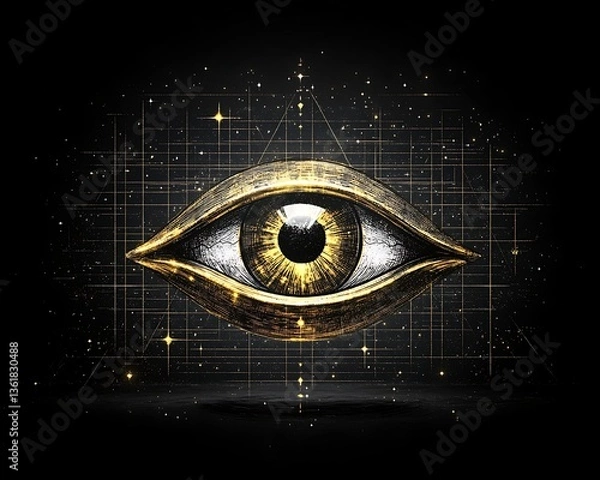 Fototapeta Golden Eye, Geometric Background