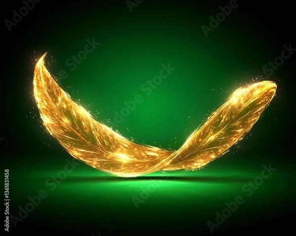 Fototapeta Golden Feathers Abstract Design