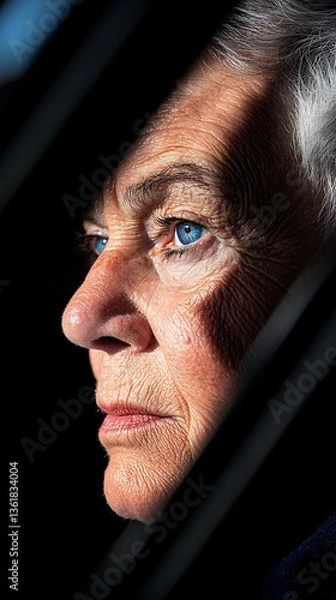 Obraz Elderly Womans Profile Portrait.