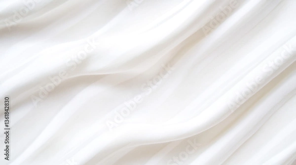 Fototapeta Soft White Silk Fabric with Gentle Folds