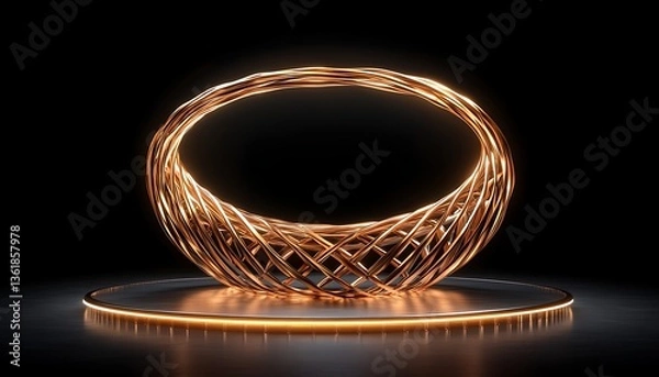 Fototapeta Golden Oval Display Platform