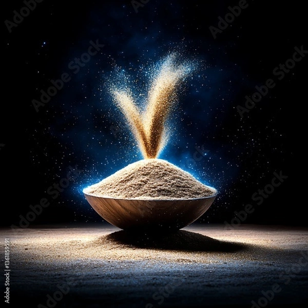 Fototapeta Golden Powder Explosion in Bowl.