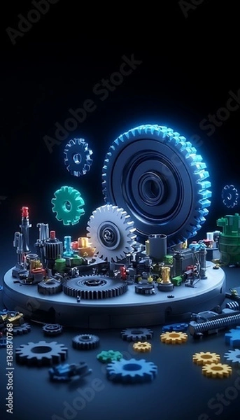 Obraz Gears, Mechanisms, Technology
