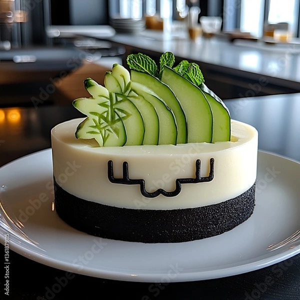 Fototapeta Elegant Cucumber Dessert Cake.