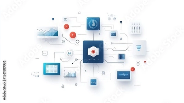 Obraz Data analysis, network, technology