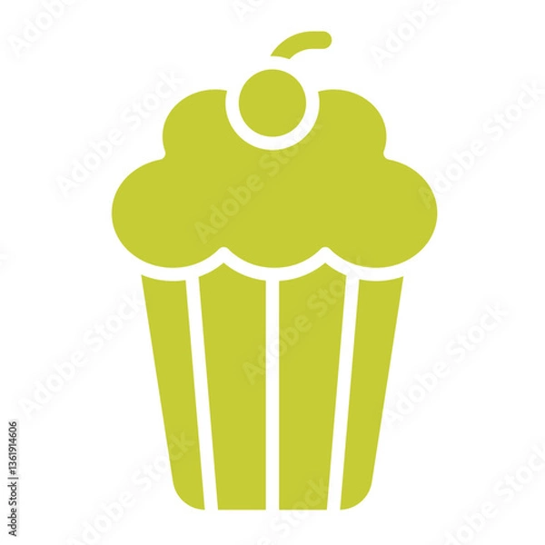 Fototapeta Cup cake Vector Icon Design Illustration