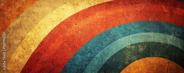 Fototapeta A vintage-style design featuring layered patterns and bold geometric forms.