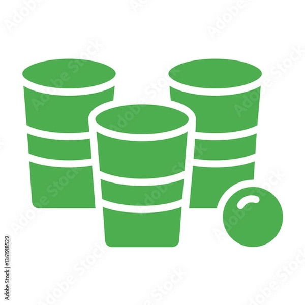 Fototapeta Beer Pong Vector Icon Design Illustration