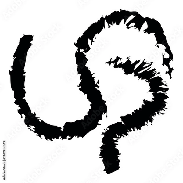 Fototapeta Grunge font letters A and C made of black stones with a symbol pattern and artistic design on a white background. Also brushstroke art, vector illustration