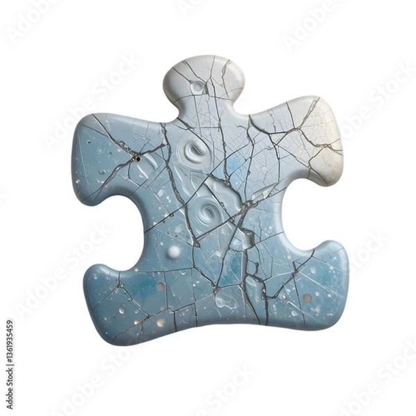 Fototapeta Cracked Puzzle Piece: Abstract Texture png generated ai