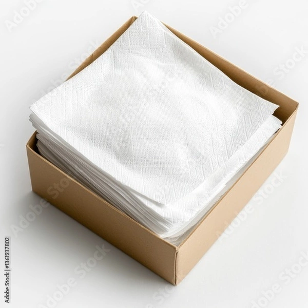 Fototapeta Napkin box, isolated on white background