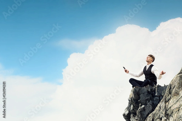 Fototapeta Finding place for isolation . Mixed media