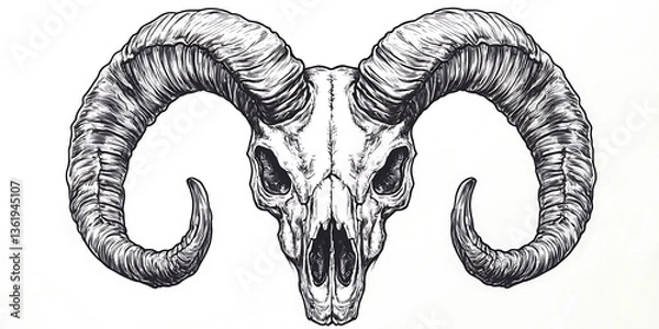Fototapeta Ram Skull Illustration