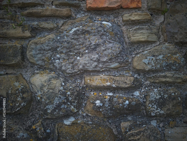 Obraz Texture antico muro medievale in pietra