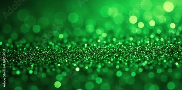 Fototapeta Green glitter texture with a sparkling and shimmering effect, perfect for adding glamour and luxury to any design project,  festive,  green