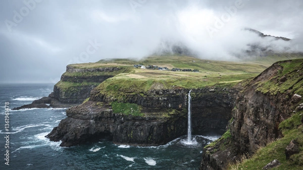 Obraz Múlafossur Waterfall