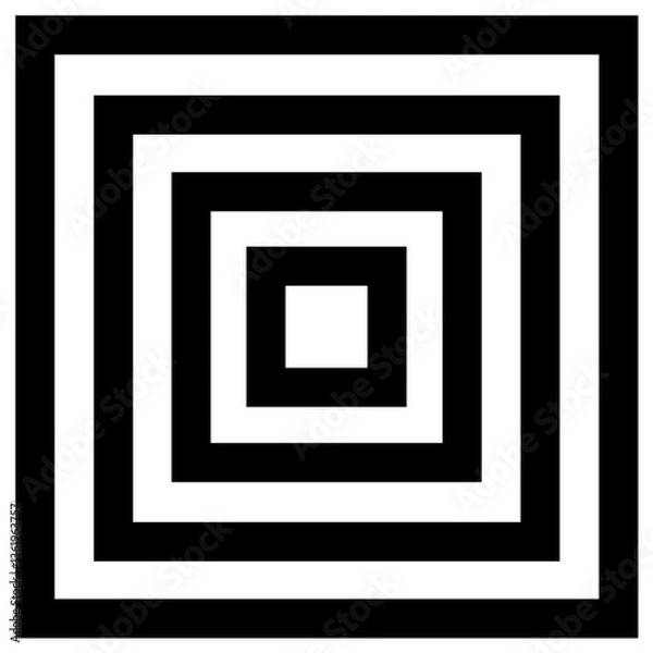 Fototapeta Concentric Square Pattern Icon PNG, isolated on transparent background. A bold and modern design featuring layered squares, perfect for geometric, abstract, and digital design projects.