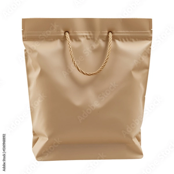Fototapeta Brown Paper Bag with Handles High Resolution Transparent Background