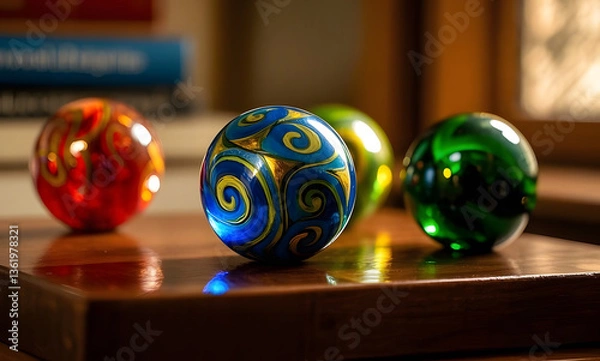 Obraz christmas balls on a table