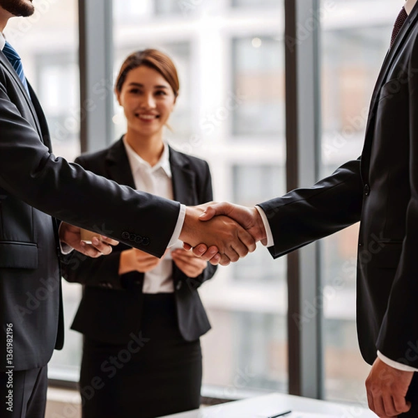 Obraz Accord professionnel avec poignée de main en entreprise