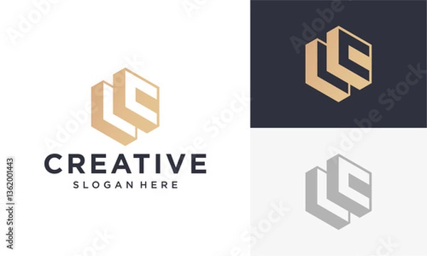 Fototapeta initial lc vector logo