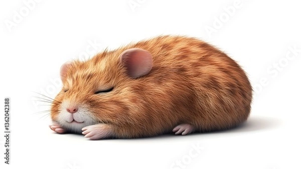Obraz sleeping hamster on white background
