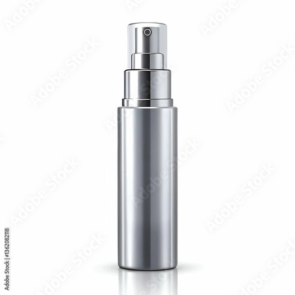 Obraz Silver spray tube for cosmetic product design isolated on transparent background  
