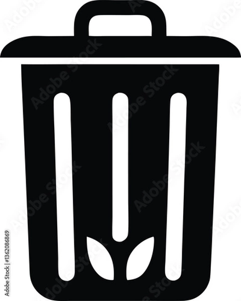 Fototapeta Bin simple icon for website. Vector