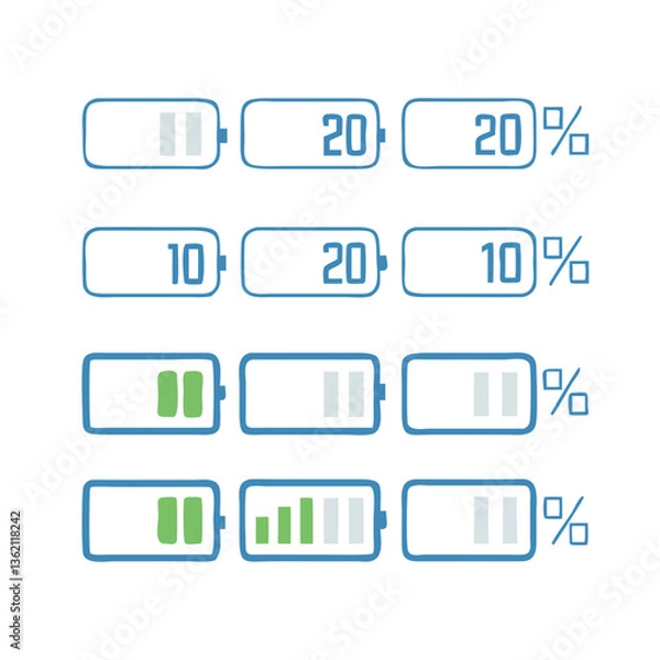 Obraz Battery Charge Icons Set