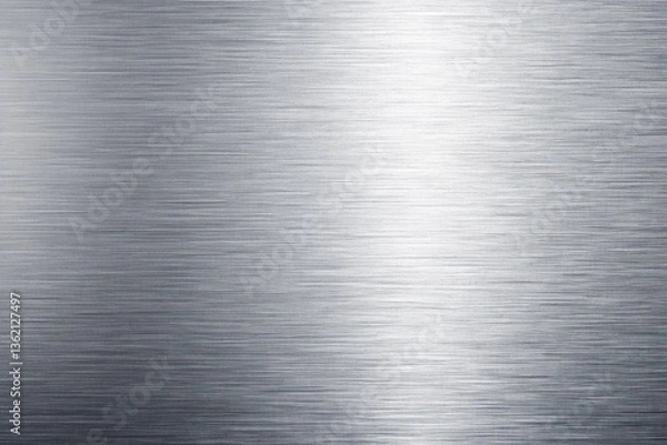 Fototapeta elegant brushed steel texture with horizontal striations and light reflections for premium product photography and contemporary design elements

