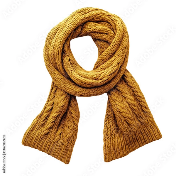 Fototapeta wool scarf isolated on transparent white background, clipping path