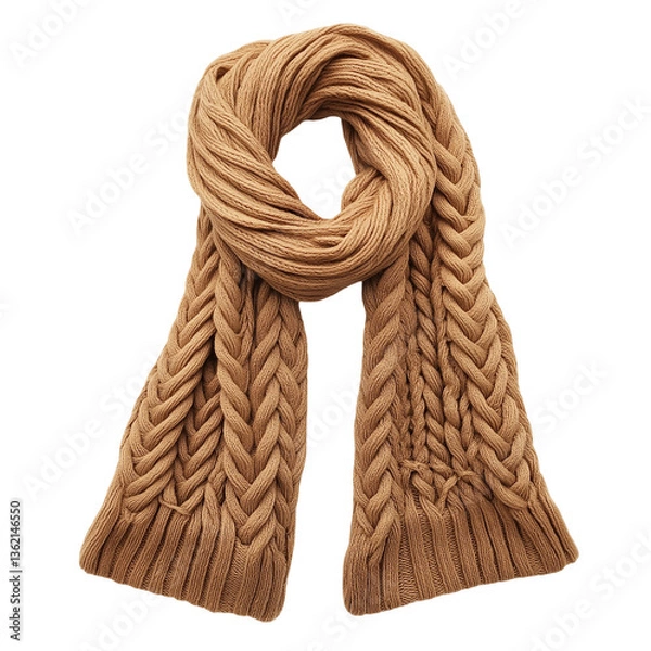 Obraz wool scarf isolated on transparent white background, clipping path
