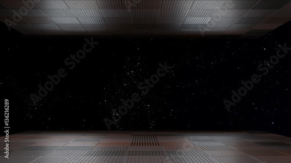 Fototapeta Space environment, ready for comp of your characters 3D renderin