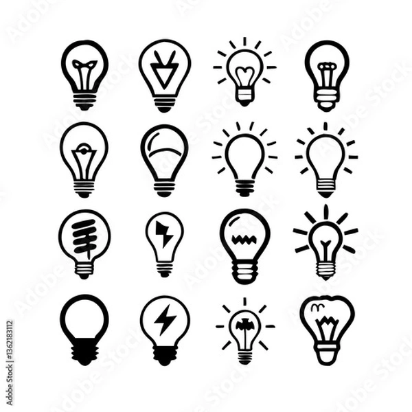 Obraz Lightbulb Concept Icons Vector